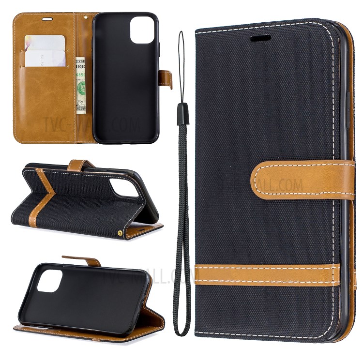 Case iPhone 11 # Pre-order * เคสผ้าหนัง PU ยีนส์ผ้าสกินนี่ดีไซน์สีทูโทนที่เป็นเอกลักษณ์ รูปแบบกระเป๋าสตางค์: ช่องใส่การ์ด 2 ช่องและกระเป๋าเงินสด 1 ช่อง *