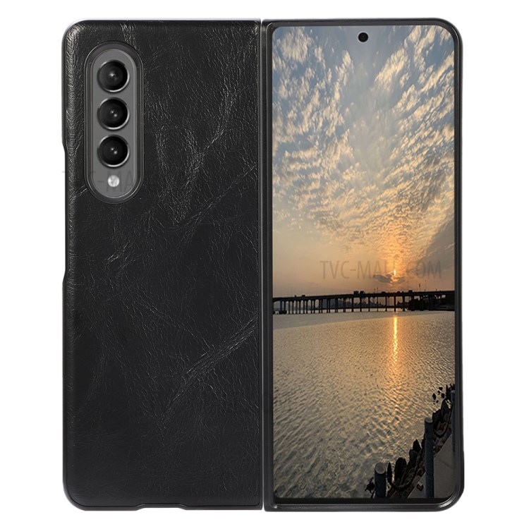 Case Samsung Galaxy Z Fold 3 5G # Pre- Order * เคสไฮบริดพีซีแบบแข็งที่มีพื้นผิว PU พื้นผิวแบบมีเท็กซ์เจอร์เพื่อความสบายมือ หุ้มหนังเคลือบ PC ดูดซับและทนต่อแรงกระแทก *