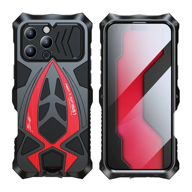 Case iPhone 16 Pro # Pre-order * LUPHIE ดีไซน์รถสปอร์ต กันกระแทกด้วยโลหะ + TPU พร้อมฟิล์มกันรอยหน้าจอ *