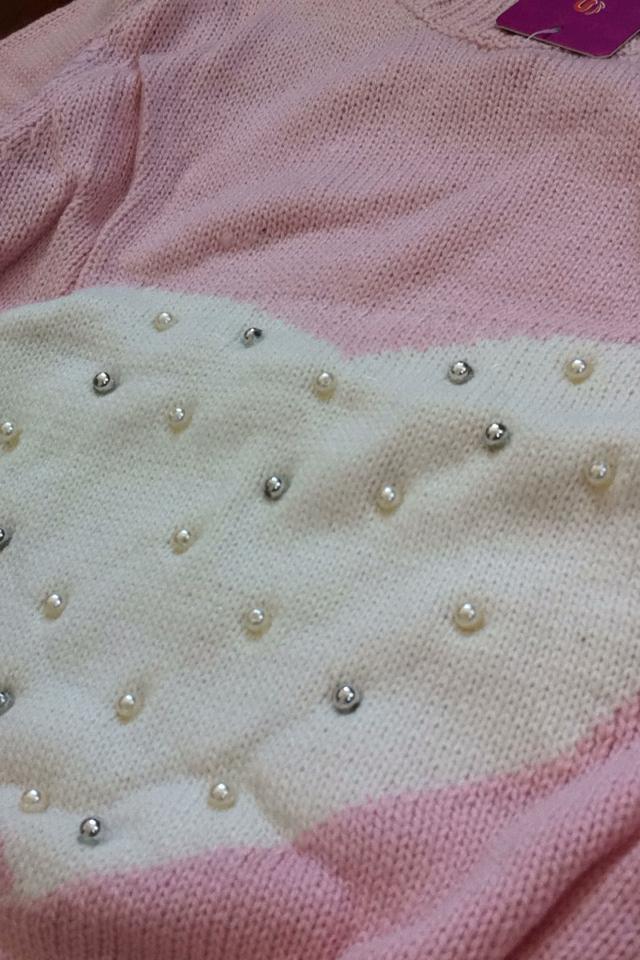 เสื้อไหมพรม ลายหัวใจ ไซส์ 13