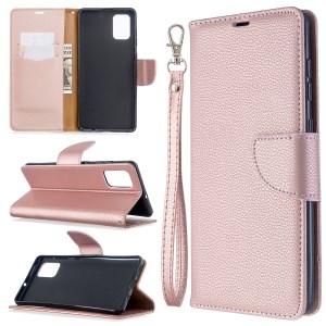 Case Samsung Galaxy A71 / Pre-order * เคสผิวหนังลิ้นจี่พร้อมสายคล้องมือ สไตล์กระเป๋า: 2 ช่องเสียบการ์ด + กระเป๋าเงินสด 1 *