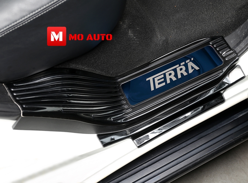 สคับเพลทกันรอยเท้าสแตนเลทภายใน ภายนอก ดำเงา TERRA
