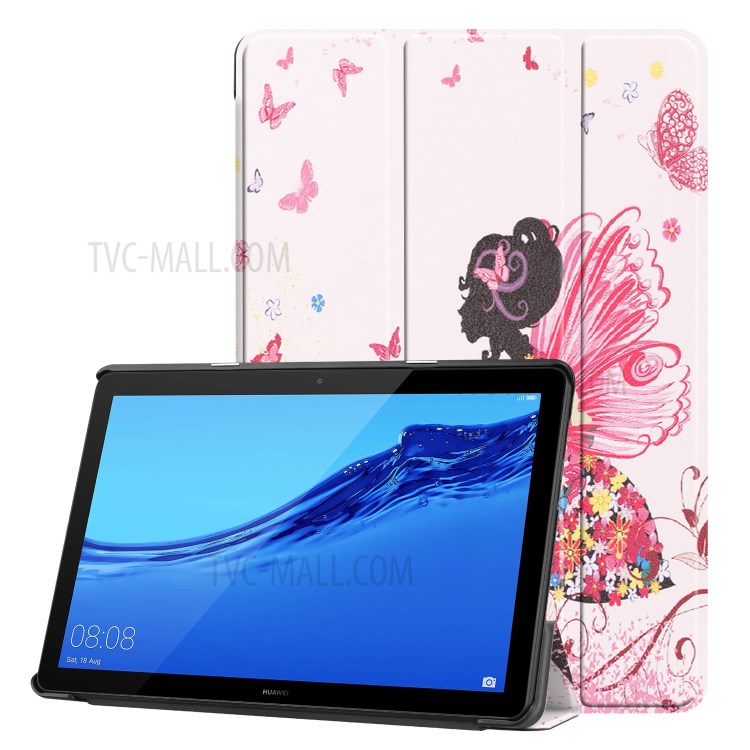 Case Huawei MediaPad T5 / Pre-Order * รูปแบบการพิมพ์หนังแท็บเล็ตขาตั้ง 3 -พับ *