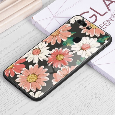 Case Huawei Mate 20 X / Pre-Order * เคสลายดอกไม้ซิลิโคนนุ่ม TPU + กระจกนิรภัยปกหลัง *