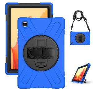 Case Samsung Galaxy Tab A7 (2020)/ Pre-Order * [สายคล้องมือในตัว] พีซีแบบหมุนได้ 360 ° + ซิลิโคน Combo Kickstand Shell พร้อมสายคล้องไหล่ *