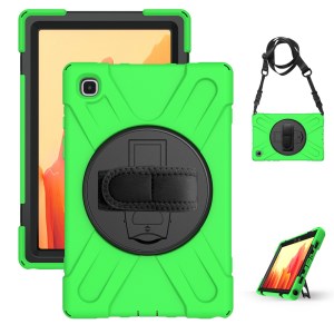 Case Samsung Galaxy Tab A7 (2020)/ Pre-Order * [สายคล้องมือในตัว] พีซีแบบหมุนได้ 360 ° + ซิลิโคน Combo Kickstand Shell พร้อมสายคล้องไหล่ *