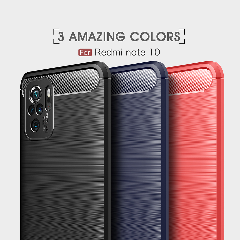 Case Xiaomi Redmi Note 10 4G / Note 10S # Pre-Order * เคสพื้นผิวแปรงคาร์บอนไฟเบอร์พื้นผิว TPU กันรอย *