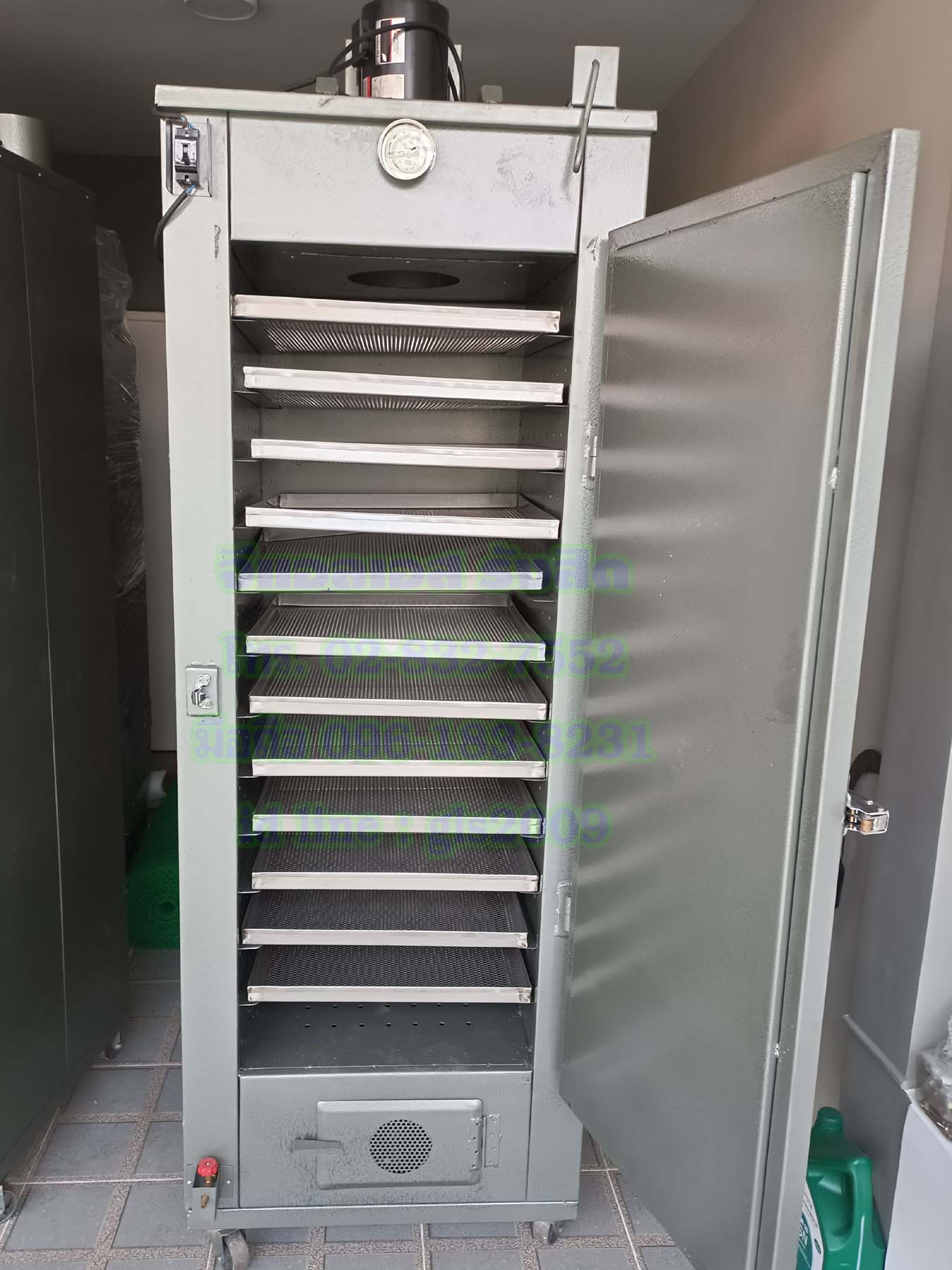 เครื่องอบแห้งผลไม้12ชั้นเหล็กแก๊ส+ไฟฟ้า