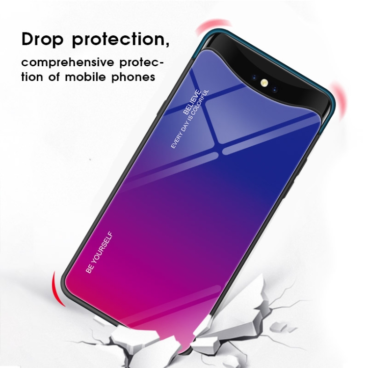 Case OPOP Find X / Pre-Order * เคส TPU ปกหลังตัวเรือนกระจกไล่ระดับสี *