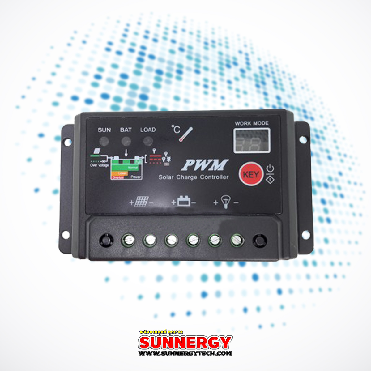 ตัวควบคุมการชาร์จแบตเตอรี่ แบบ PWM ขนาด 20A 12/24V with LED display (CMTB)