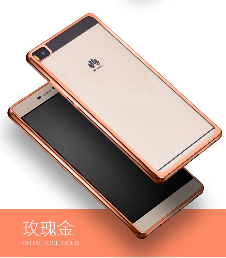 Case Huawei P8 / Pre-order * เคสหรูหราเทคนิคการชุบทอง TPU ซิลิโคนอ่อนนุ่ม *