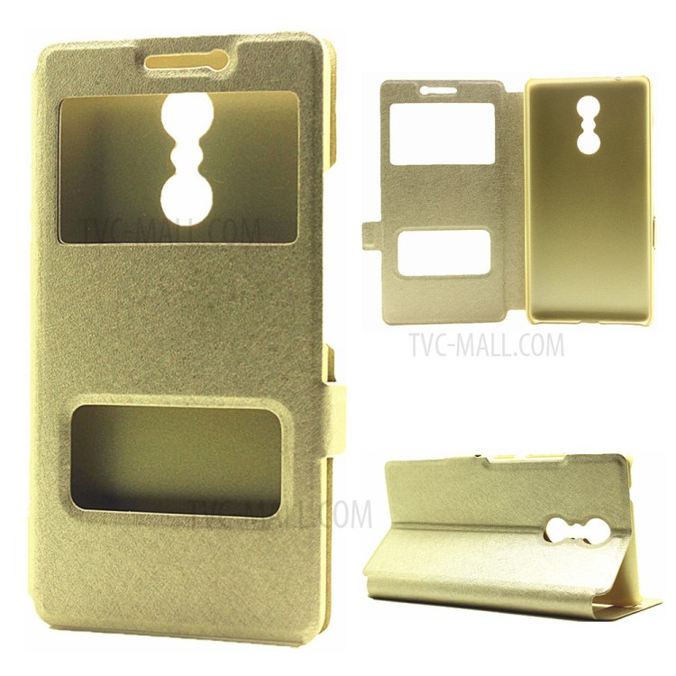 Case Lenovo K6 Note / Pre-order * ผิวผ้าไหม 2 ช่องหน้าต่าง *