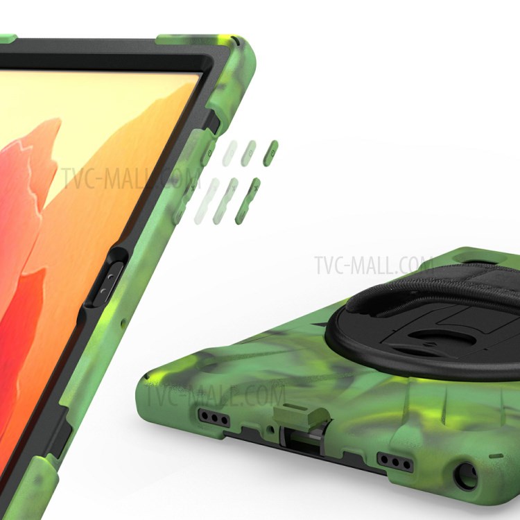 Case Samsung Galaxy Tab A7 (2020)/ Pre-Order * [สายคล้องมือในตัว] พีซีแบบหมุนได้ 360 ° + เคสแท็บเล็ตขาตั้งซิลิโคน Combo *