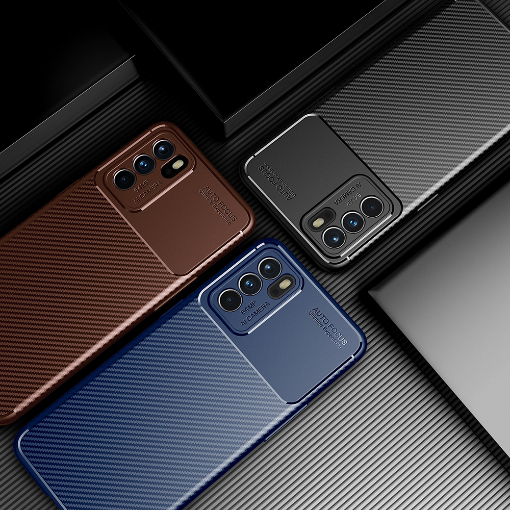 Case OPPO Reno6 5G # Pre-Order * เคสคาร์บอนไฟเบอร์เนื้อนุ่ม TPU กันกระแทก *