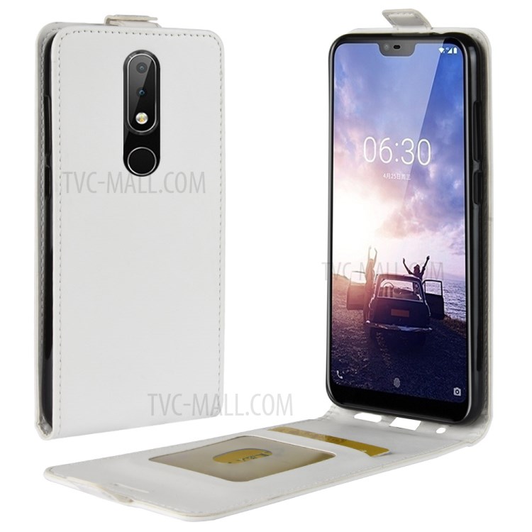 Case Nokia 5.1 Plus / Pre-order * Crazy Horse แนวตั้งพลิกนามบัตรหนังม้า คลาสสิกสไตล์ *