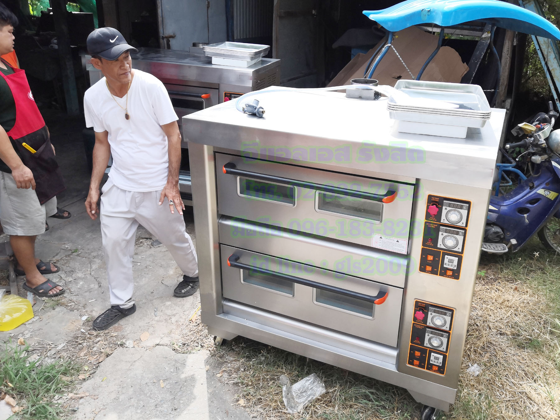 เตาอบขนมแก๊สควบคุมด้วยไฟฟ้า4ถาดใหญ่