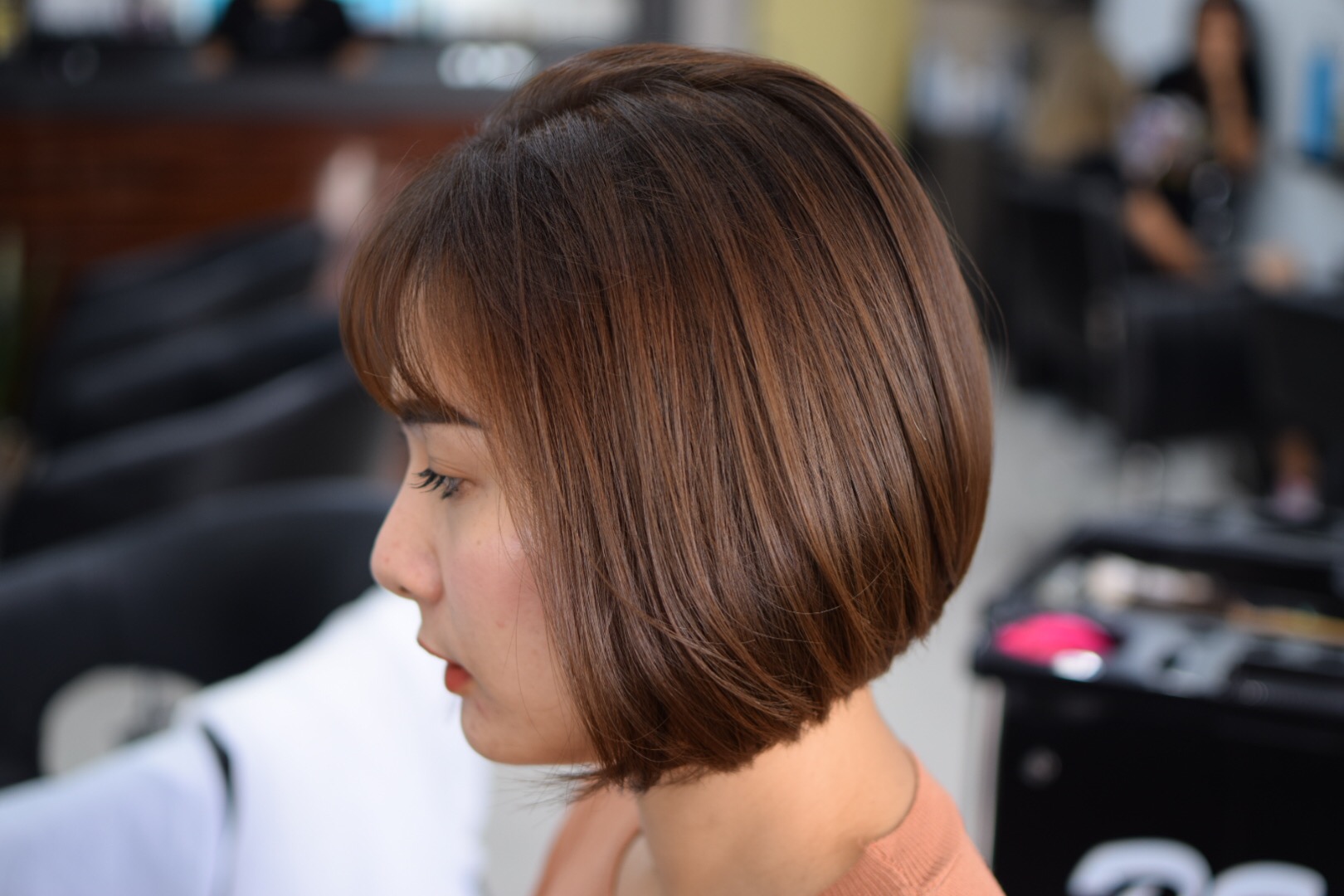 ทำสีผม น้ำตาลอ่อนประกายเบจ