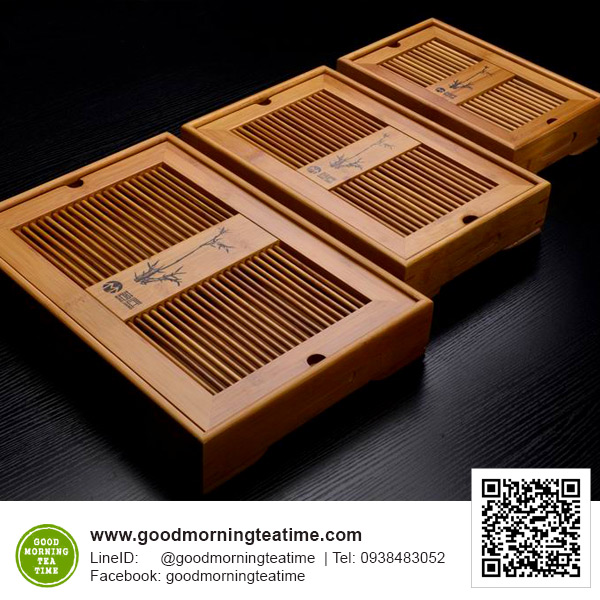 ถาดชงชาจีนไม้ไผ่ รหัส TT3-M ขนาดกลาง - Bamboo Tea Tray