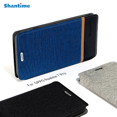 Case Realme 7 Pro / Pre-Order * Shantime เคสผ้าใบธุรกิจเคสฝาพับหนังนิ่มซิลิโคนขาตั้งปกหนังสือ *