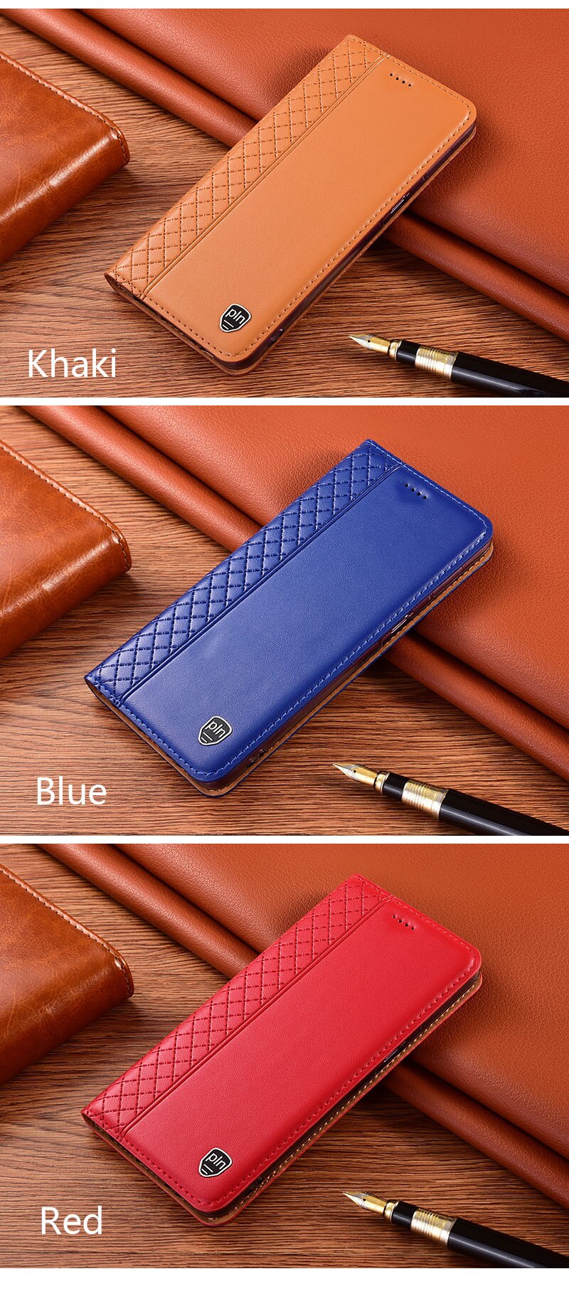 Case Lenovo K10 Note / Pre-order * เคสลายสก๊อตกระเป๋าสตางค์หนังแท้ *