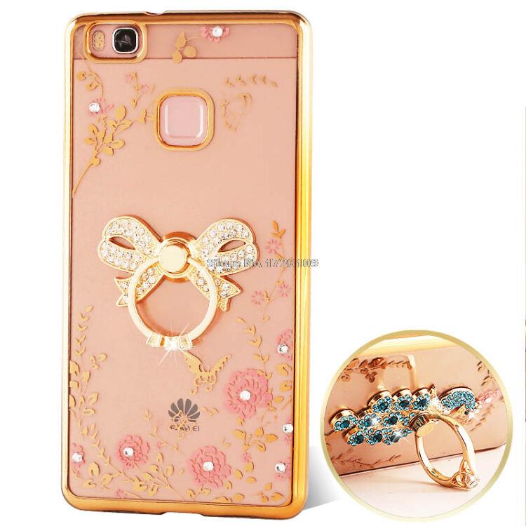 Case Huawei P9 Lite / Pre-order * เคสหรูหราเทคนิคการชุบทอง TPU ซิลิโคนอ่อนนุ่ม + เเหวน *