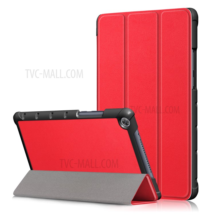 Case Huawei MediaPad M5 lite / Pre-Order * ผิวลิ้นจี่หนัง PU ยืน 3 - พับ หนัง PU คุณภาพดีและรูปลักษณ์ที่น่าดึงดูด *