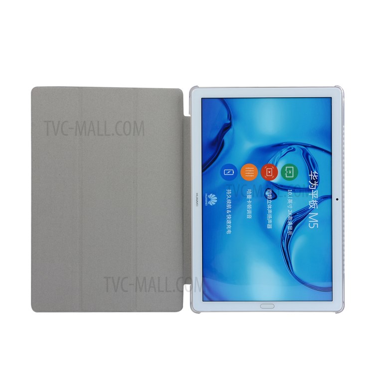 Case Huawei MediaPad M5 Lite 10' / Pre-order * เคสผ้าไหมเนื้อหนัง PU เปลือกสไตล์ที่หรูหรา 3 - พับ *