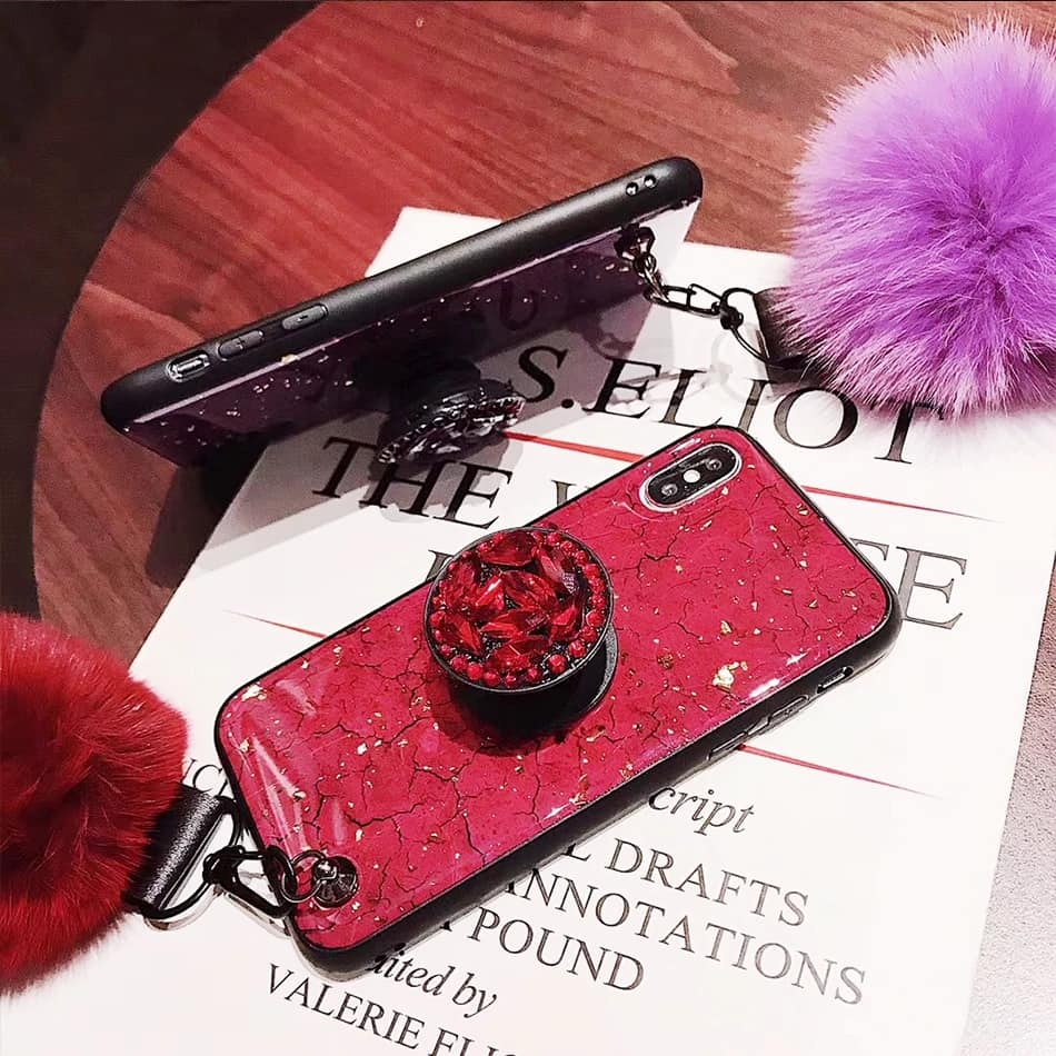 Case Huawei Nova 3 / Pre-orde * เคสเคลือบปั๊มทองคำเลอค่าหรูหรา วัสดุ TPU อ่อนนุ่มยืดหยุ่นและทนทาน + ขาตั้ง + พู่ *