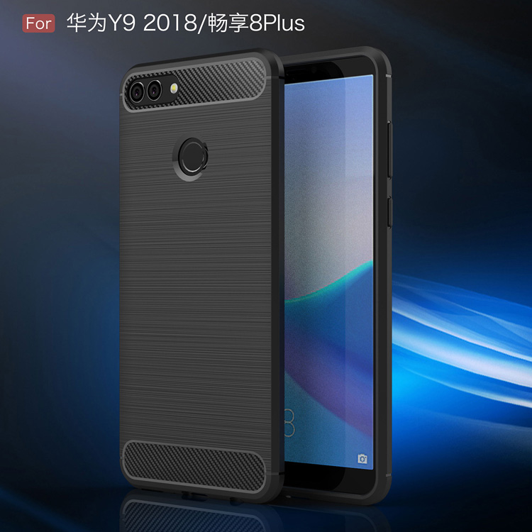Case Huawei Y9 2018 / พร้อมส่ง * คาร์บอนไฟเบอร์ Brushed TPU คุณภาพสูงปลอดสารพิษและทนทาน *