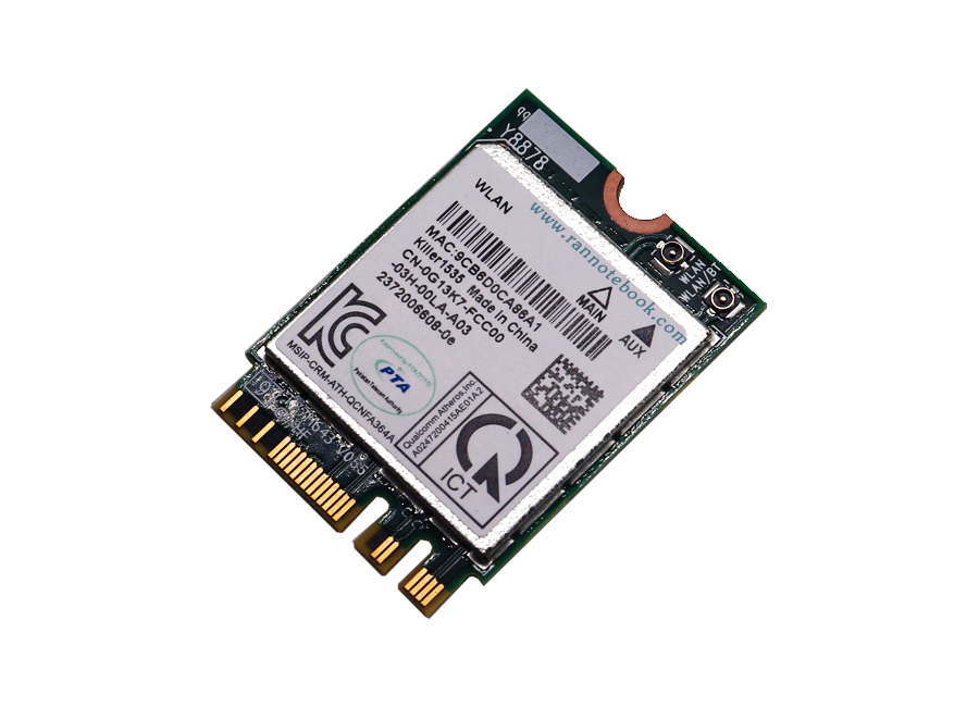 การ์ดไวไฟ Dell Alienware 15 R3 แท้ Wireless Card Alienware 15 R3 ตรงรุ่น ตรงสเปค ประกันศูนย์ Dell Thailand