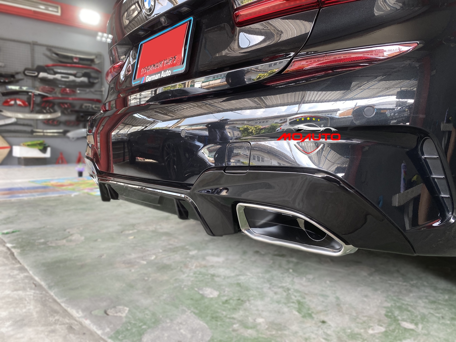 DIFFUSER ท้ายททรง M340i + ปลายท่อใบไม้คู่ BMW G20