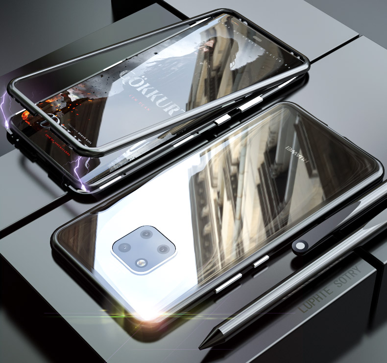 Case Huawei Mate 20 X / Pre-order * เคสกรอบโลหะแม่เหล็ก + ปกหลังกระจกนิรภัย ถอดออกได้ *