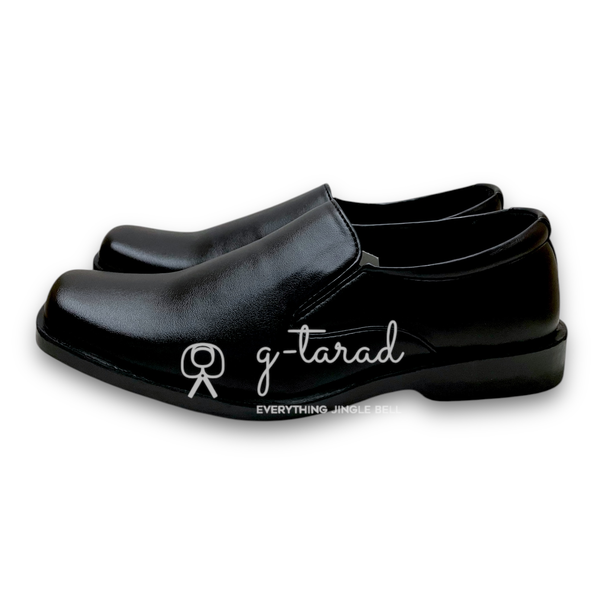 Sainte - รองเท้าหนังชาย สีดำแบบสวม (No.39-45)