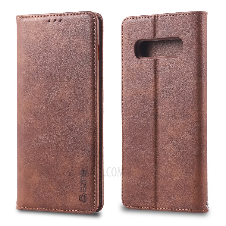 Case Samsung Galaxy S10 Plus / Pre-Order * AZNS สไตล์ Retro PU เคสปกหนังพร้อมขาตั้ง *