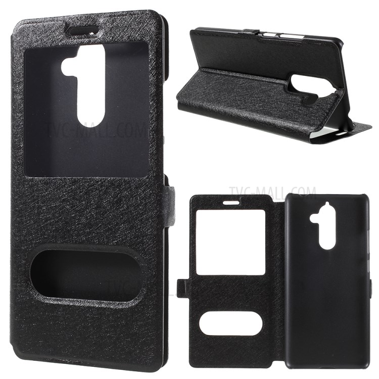 Case Nokia 7 Plus / Pre-Order * เคสผิวผ้าไหมพื้นผิว Dual Window PU *