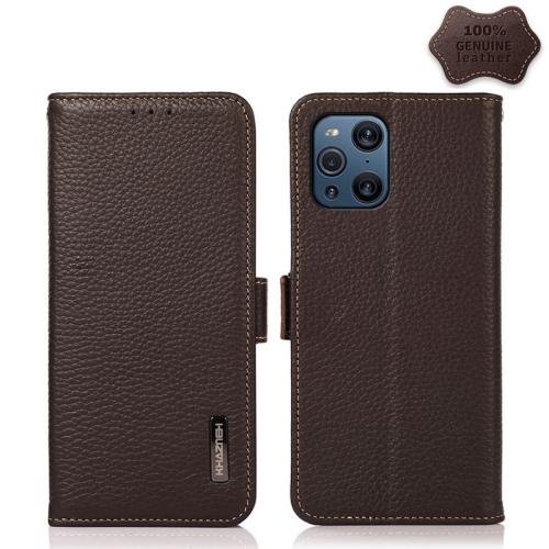 Case OPPO Find X3 Pro # Pre-Order * Khazneh เคสด้านข้างแม่เหล็ก Litchi หนังแท้ RFID *