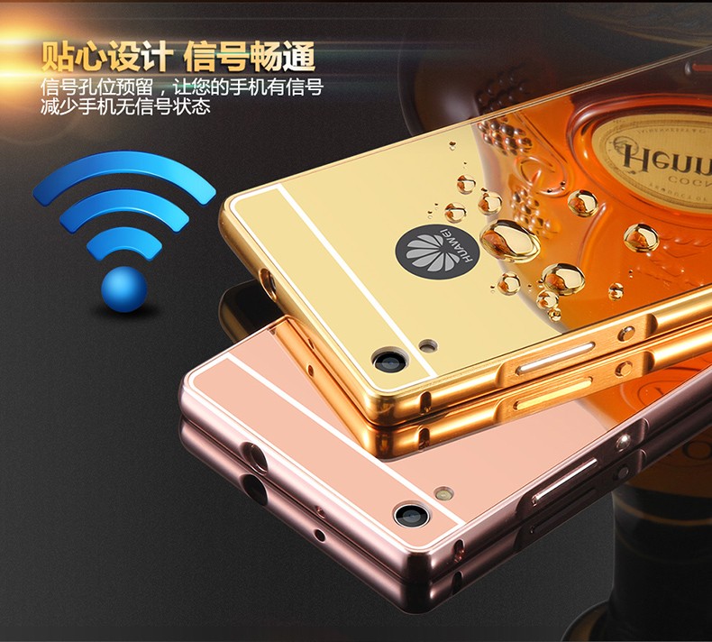 Case Huawei P7 / Pre-order * Bumper 2 in 1 กรอบอลูมิเนียม+แผ่นด้านหลังเหมือนกระจก *