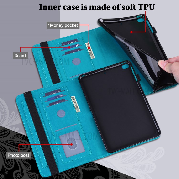 Case Lenovo Tab M10 FHD Plus # Pre-Order * เคสกระเป๋าสตางค์หนังขาตั้งแท็บเล็ตที่มีการพิมพ์ลายดอกไม้ *