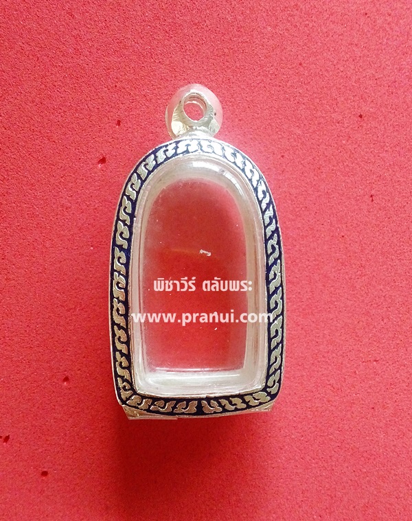 ตลับเงินลงยาใส่หลวงปู่ทวดพิมพ์พระรอด