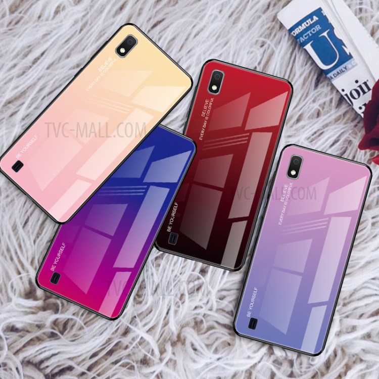 Case Samsung Galaxy A10 / Pre-order * เคสกระจกสีไล่โทนสี + PC + TPU Hybrid *