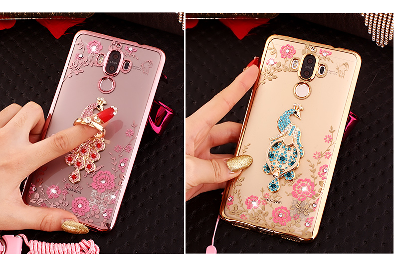 Case Huawei Mate 9 / Pre-order * เคสหรูหราเทคนิคการชุบทอง TPU ซิลิโคนอ่อนนุ่ม + แหวน+ เชือก *