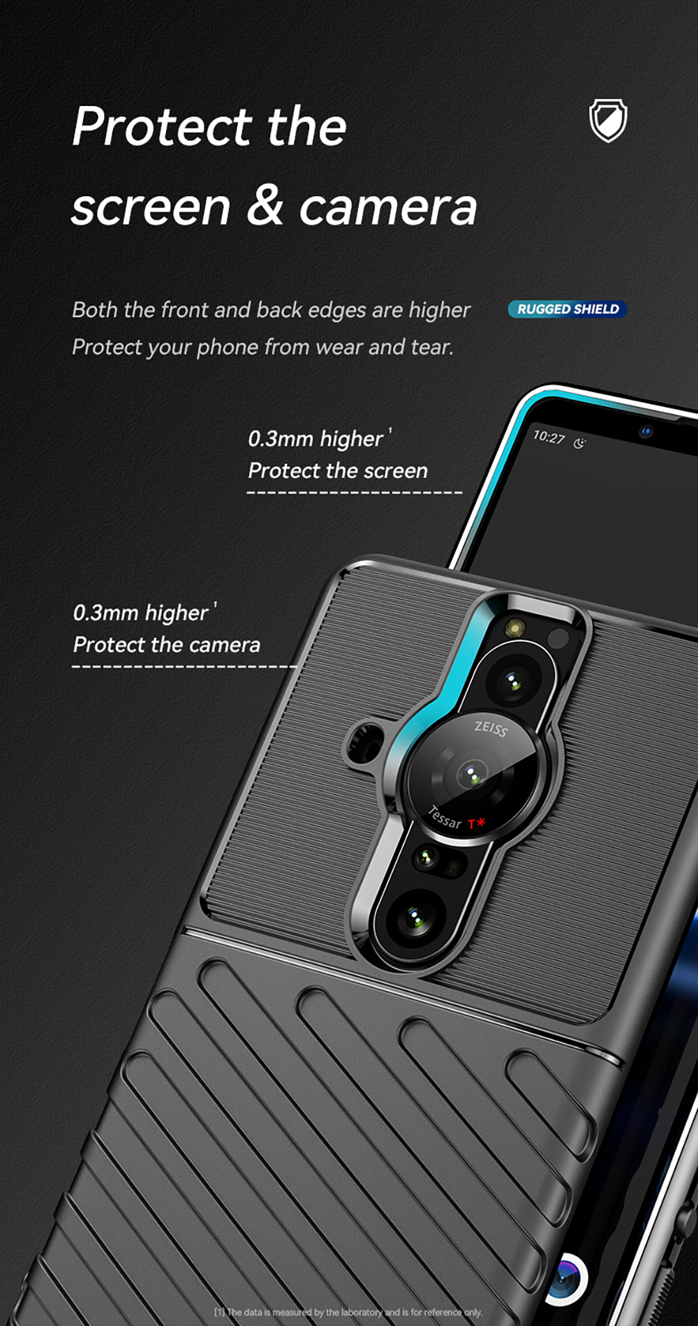 Case Sony Xperia Pro-I # Pre-Order * Thunder Series Twill Texture Reinforced Drop Protection เคสหลัง TPU แบบยืดหยุ่น *