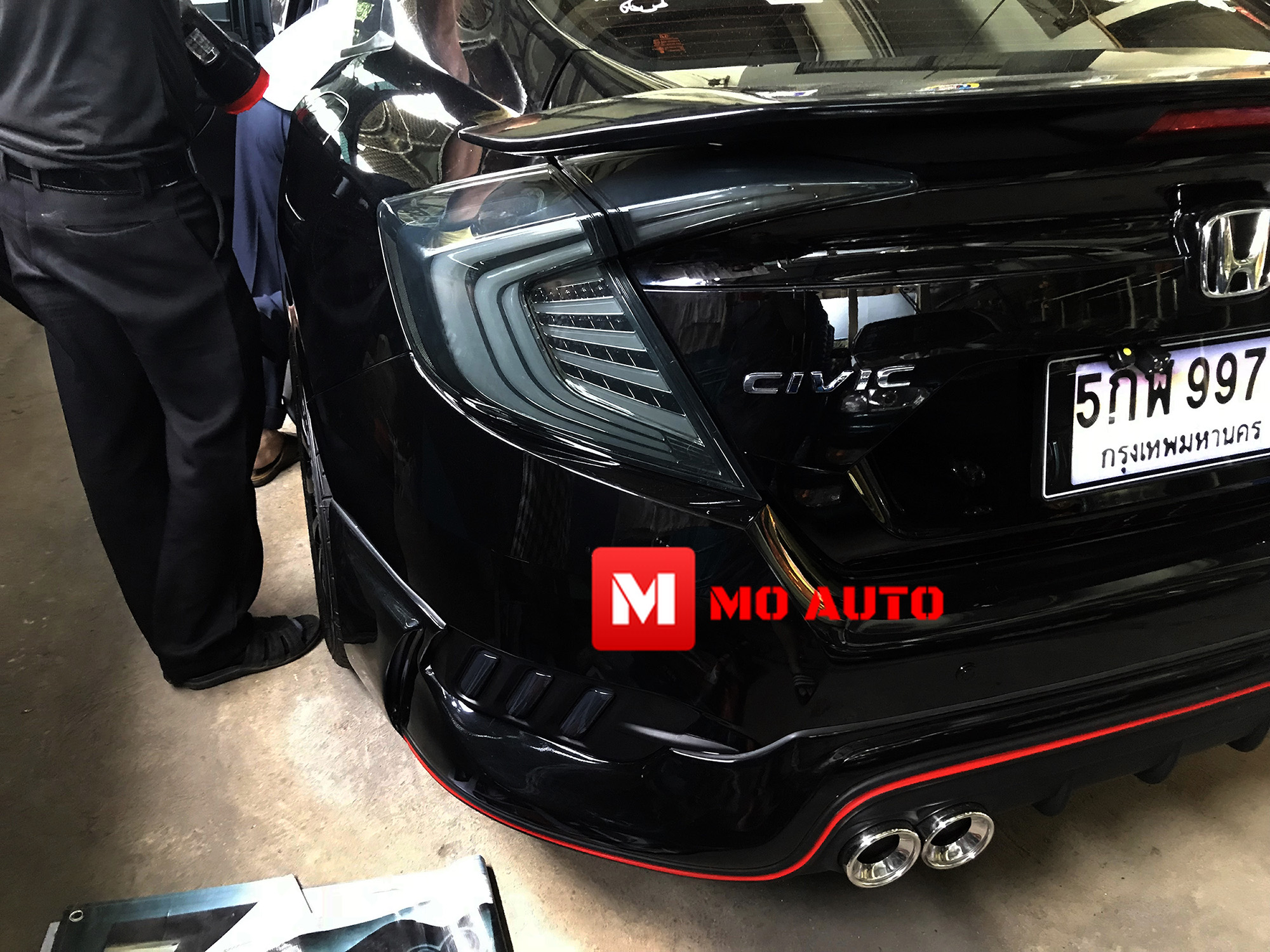 ไฟเบรคกันชนท้าย Mustang Style โคมดำ Civic FC 2016-2021