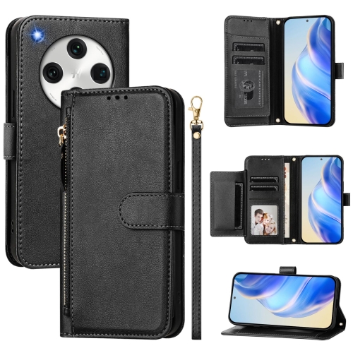 Case OPPO Find X8 Pro # Pre-Order * เคสโทรศัพท์หนังแบบมีซิป ที่มีช่องใส่การ์ดหลายช่อง *