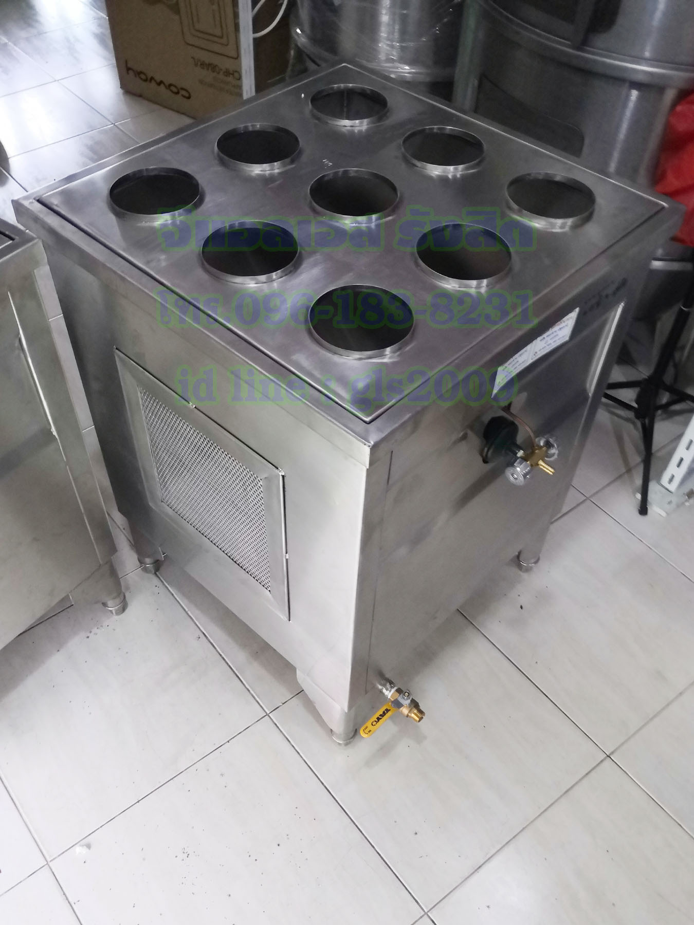 ตู้นึ่งติ่มซำแก๊ส9เข่ง