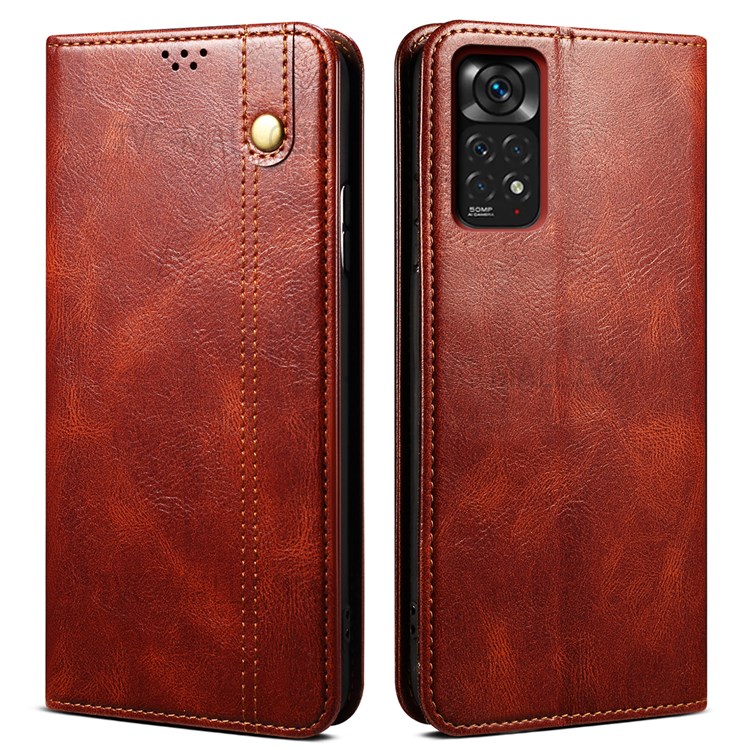 Case Xiaomi Redmi Note 11 Pro # Pre-Order * เคสกระเป๋าสตางค์แบบพับได้แบบแว็กซ์เนื้อม้าบ้าหนัง PU ฝาครอบดูดซับแม่เหล็ก *