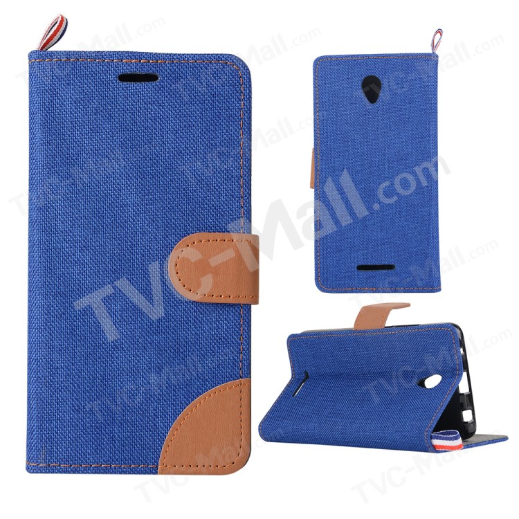 Case Lenovo A5000 / Pre-order * เคสยีนส์ผ้า Skin Leather Card Slot *