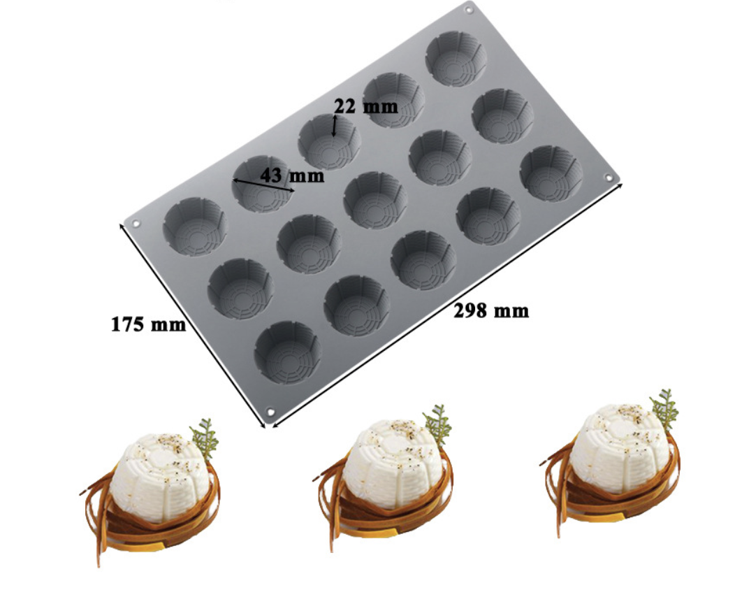 แม่พิมพ์ซิลิโคน ขอนไม้ 4.3*2.2 cm 25 g 15 ช่อง. 005667