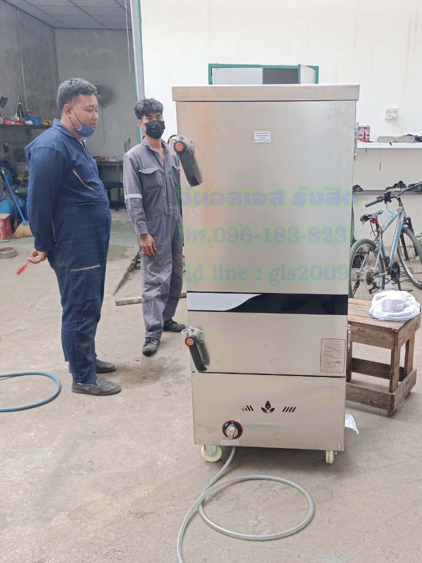 ตู้หุงข้าวไอน้ำ12ถาดใช้แก๊ส