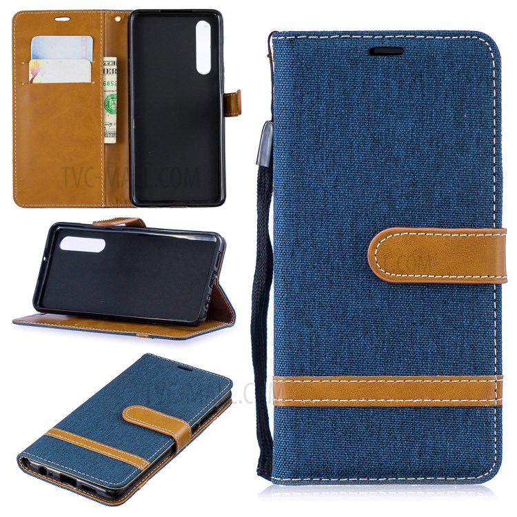 Case Huawei P30 / Pre-Order * เคสสีทูโทน ผ้า Jean หนัง PU *